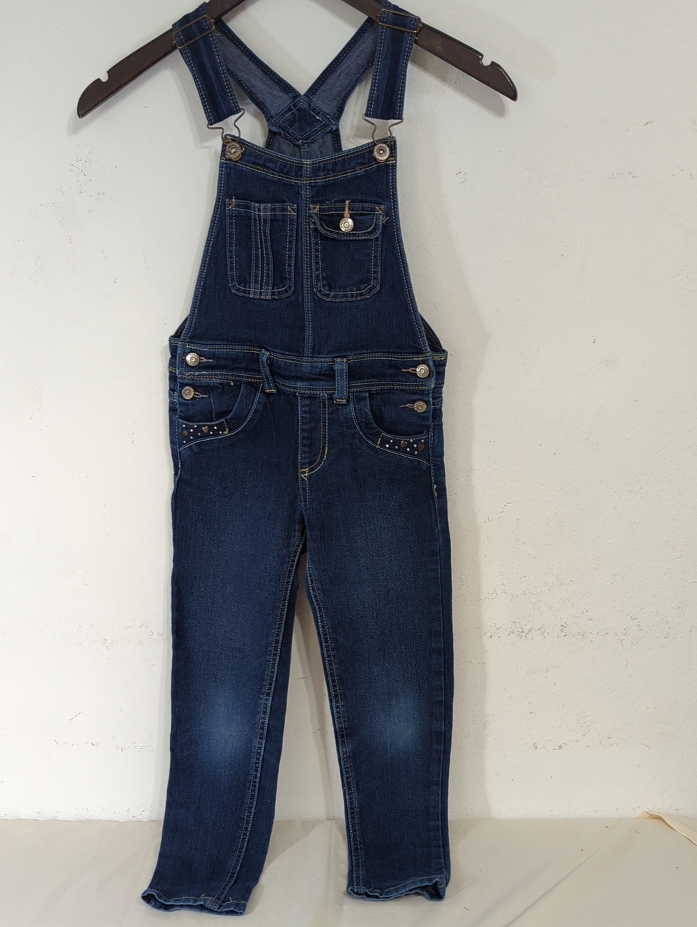 Girls Jordache Dark Blue Denim Overalls 6/6x